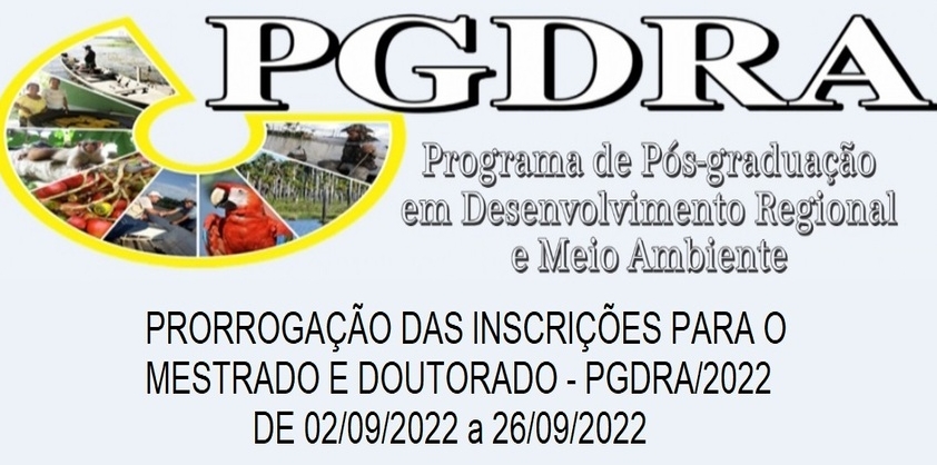 PRORROGAÇÃO DAS INSCRIÇÕES DO PGDRA/2022